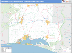 Crestview-Fort Walton Beach-Destin Metro Area Digital Map Basic Style